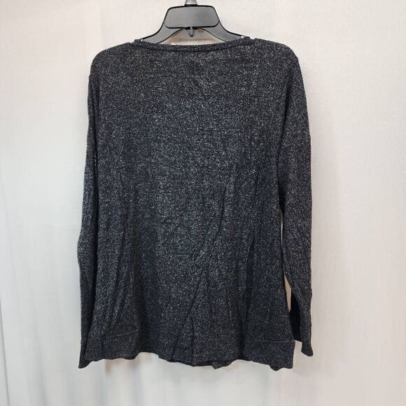 Soft Surroundings Size XL Heathered Grey Scoop Neck Tunic Sweater Comfort V - Picture 2 of 7